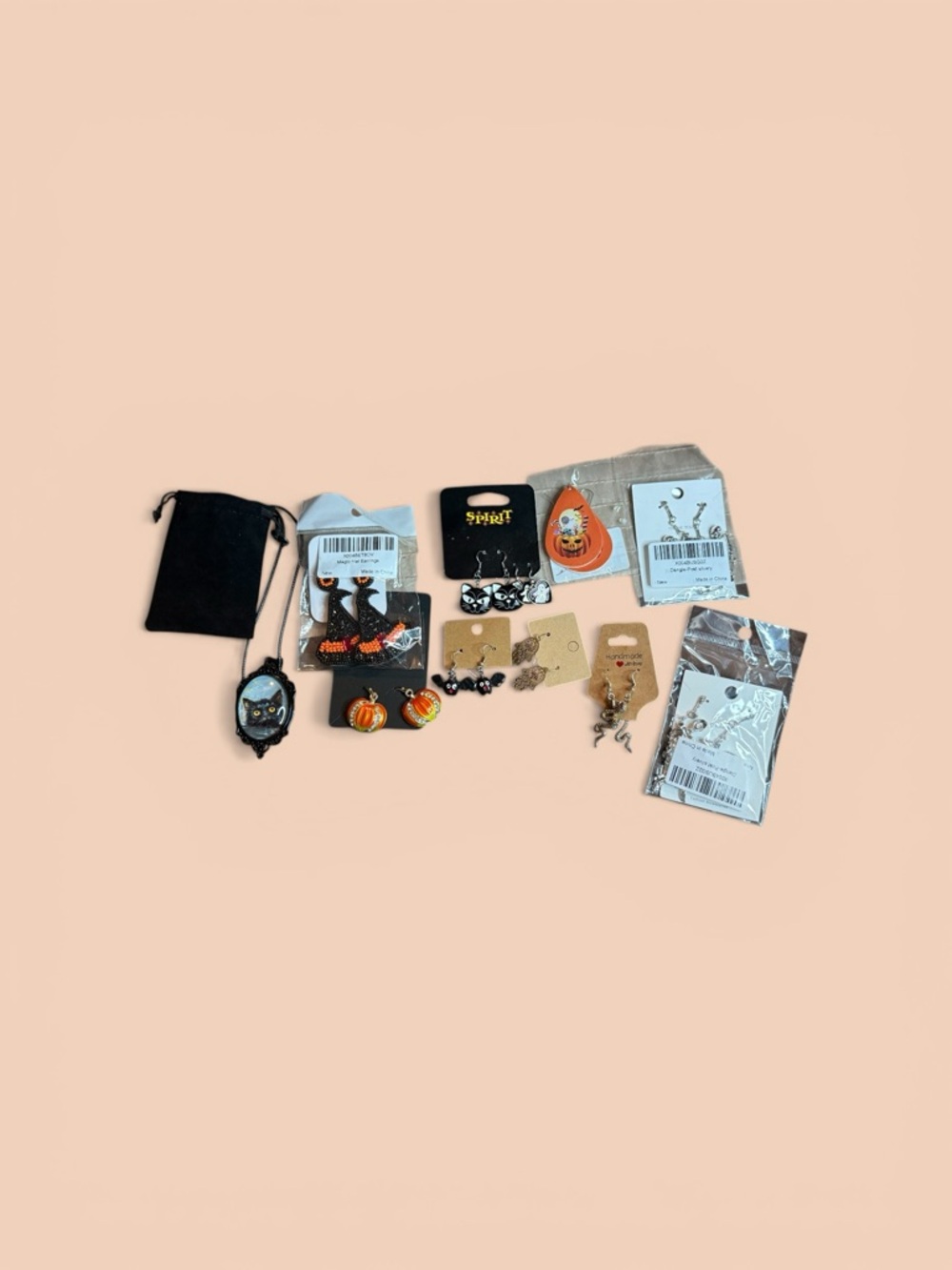 Multiples Halloween-Themed Jewelry Assortment in Black, Orange, Silver